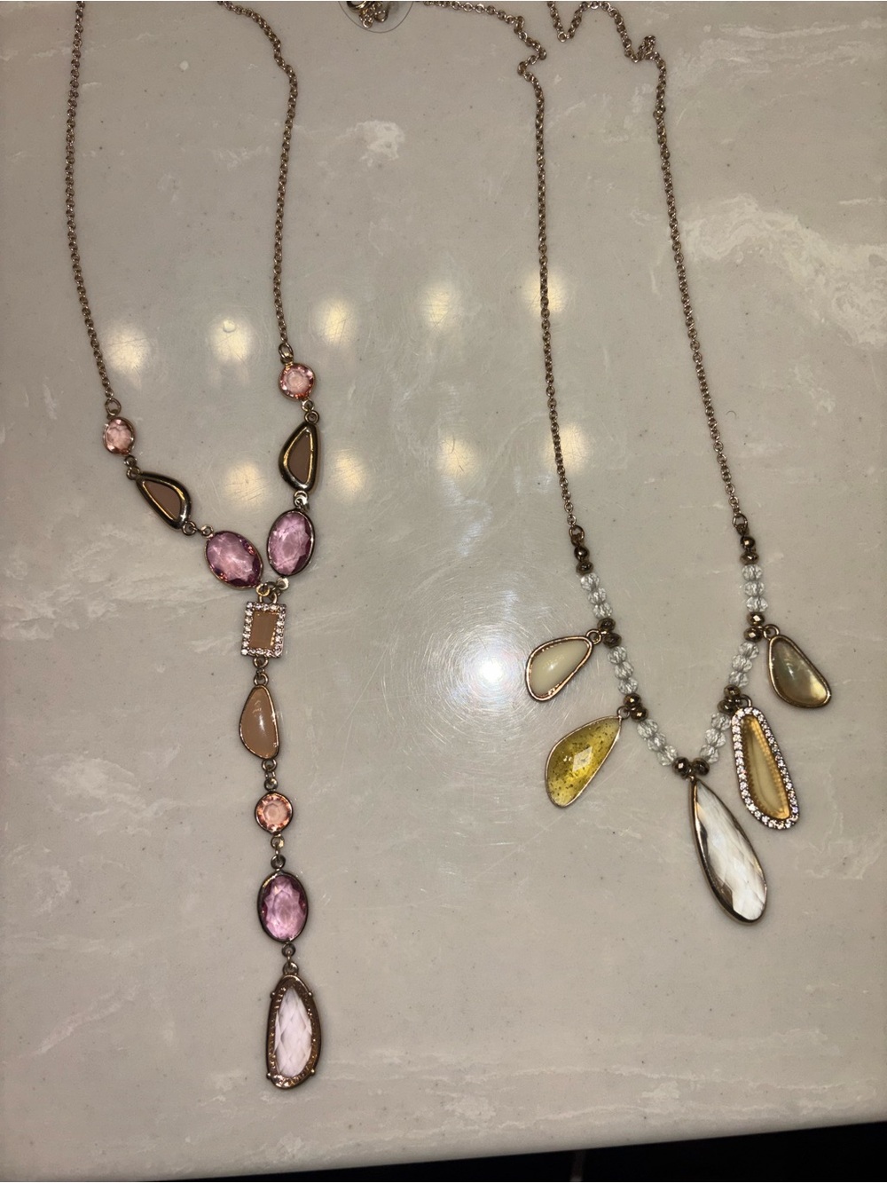 Women’s Pink & Neutral Stone Necklace Set